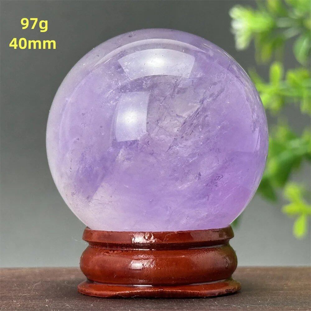 天然アメジスト ボール 水晶玉 ホームオフィスデコレーション エネルギー ウィッカ レイキ スピリチュアル 瞑想 魔術 占い カラー: 並行輸入品