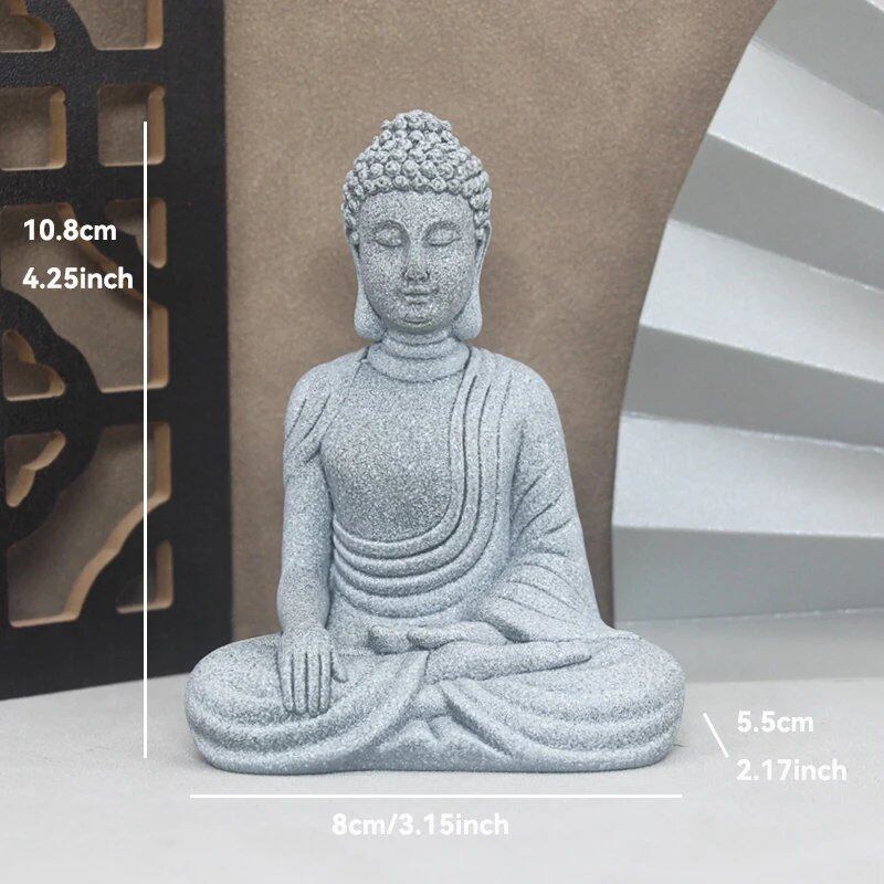 仏像ストーン彫刻 小さな僧侶 チベット仏教フィギュア 禅ガーデンオーナメント 瞑想 ホームアクアリウム装飾 並行輸入品