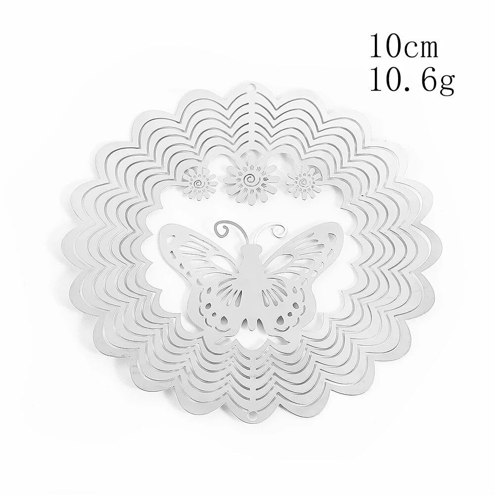 3D フローイング ウィンド スピナー キャッチャー ガーデン用 ステンレス製 ミラーワインドチャイム 彫刻 お守り メディテーション サイズ:シルバーカラー; 並行輸入品