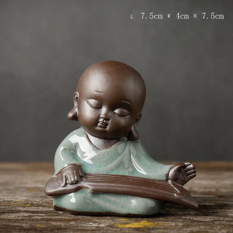 7.2cm 禅僧 紫砂陶器彫刻 手作り瞑想デコレーション コレクター向けアート スピリチュアルギフト アジアンクラフト ユニーク カラー:0 並行輸入品