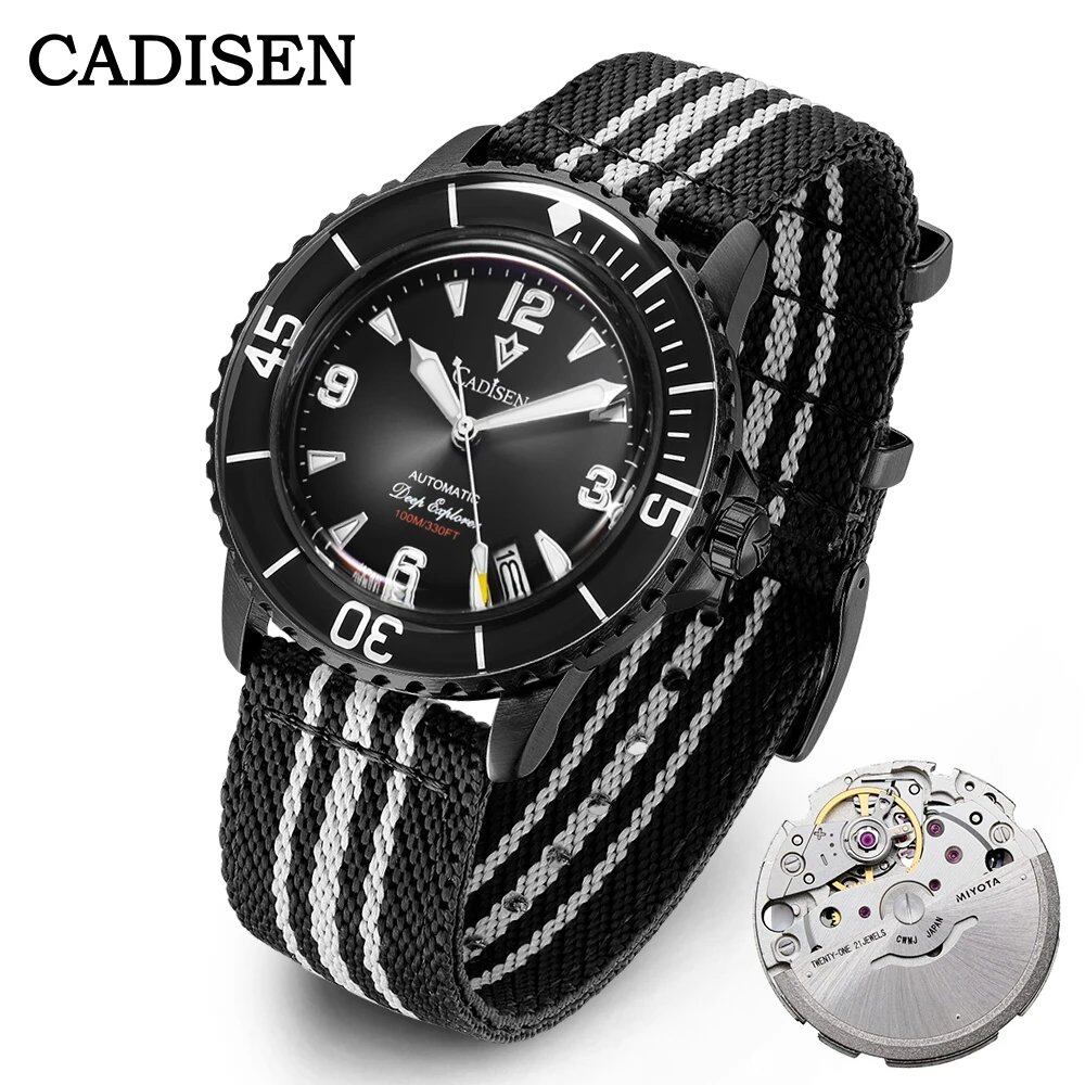CADISEN Deep Explorer 2025 New Automatic Mechanical Watch for Men, Canvas Strap, Waterproof, Luminous, Luxury Watch with NH35 Movement; Ships from: Parallel Import