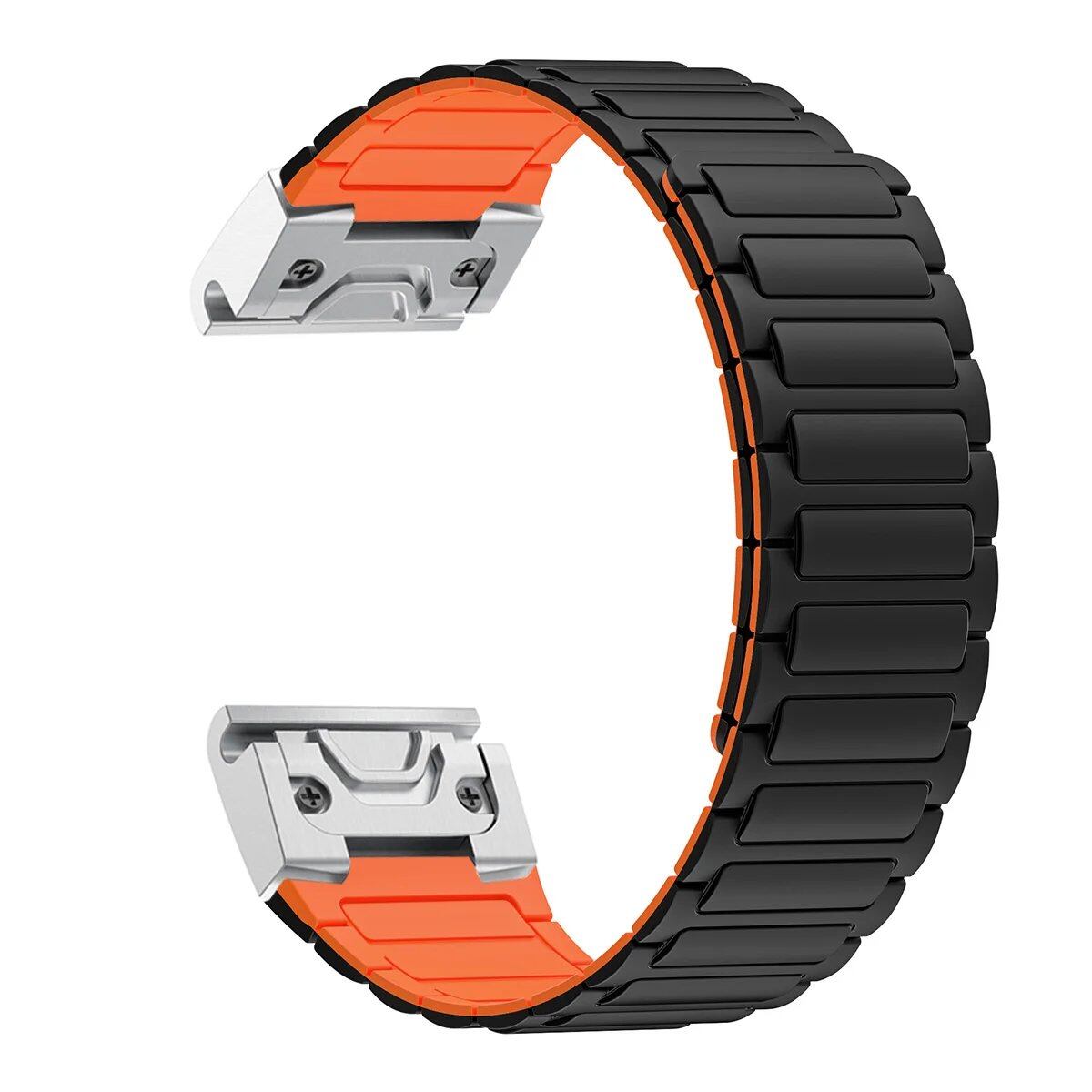 26mm Magnetic Silicone Loop Bracelet Band for Garmin Fenix 7X, 7 Pro, 6X, 5X, 5 Plus, Tactix 7, Forerunner 965, 955, and Enduro 2. Band Color: ; Band Width: 26mm. Parallel Import.