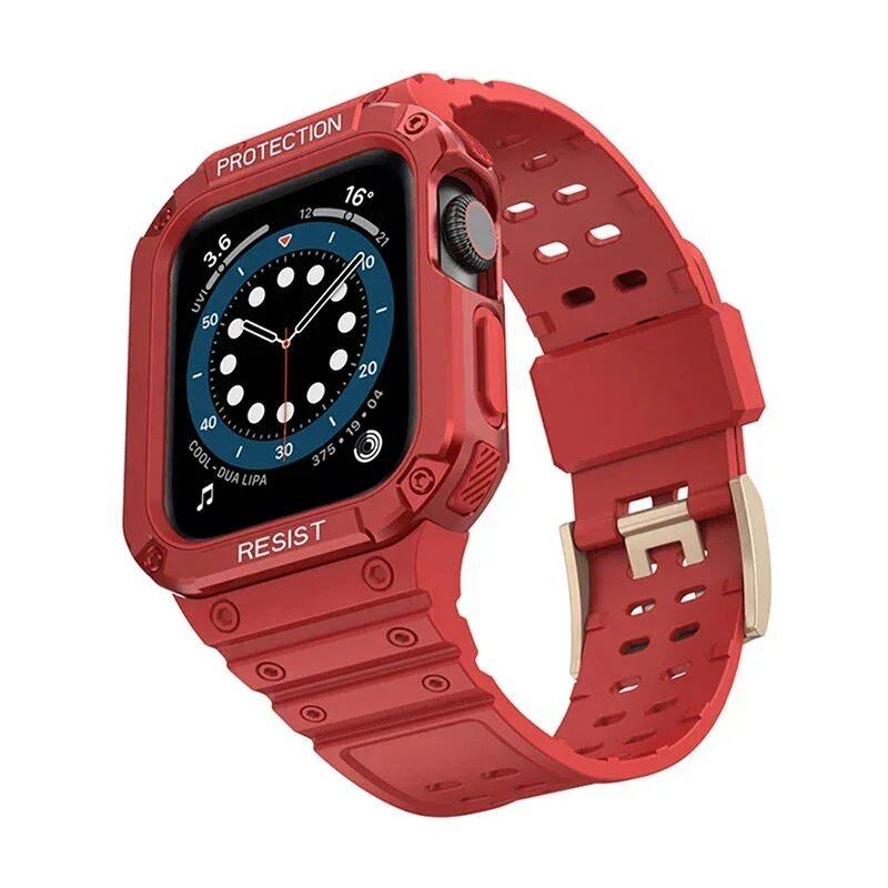 TPU Band Case for Apple Watch 45mm/49mm/44mm/41mm/40mm - Compatible with iWatch Ultra/7/8/6/5/4, Sport Strap, Wristband, Accessory, Band Color: mm, Parallel Import