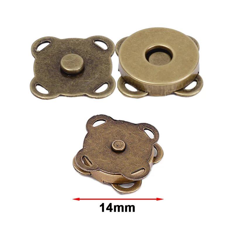 1/10 Set Magnetic Snap Buttons, Metal Invisible Sew-On Buttons with Locking Closures for Wallets, Bags, Clothing, and DIY Crafts, Size: mm, Parallel Import