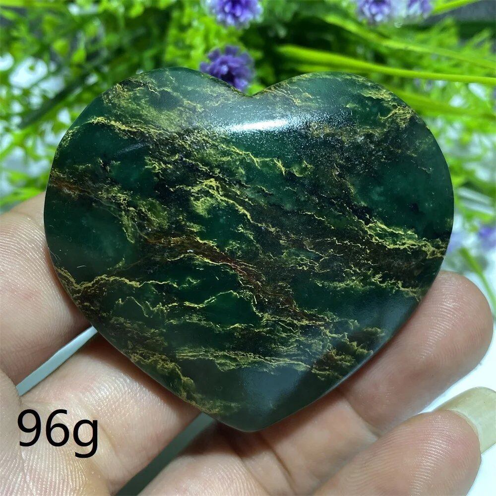 天然水晶 エメラルド原石 ハート型 パームストーン スピリチュアル 瞑想 ヒーリング クリスタル インテリア 並行輸入品
