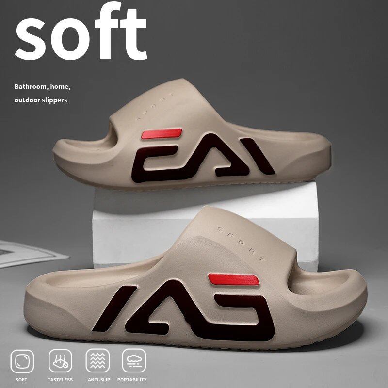 Men's Super Thick Sole Soft Air Cushion Casual Slippers, EVA Sandals, Stylish Beach Sandals for Outdoors, Summer, and the Beach, Parallel Import