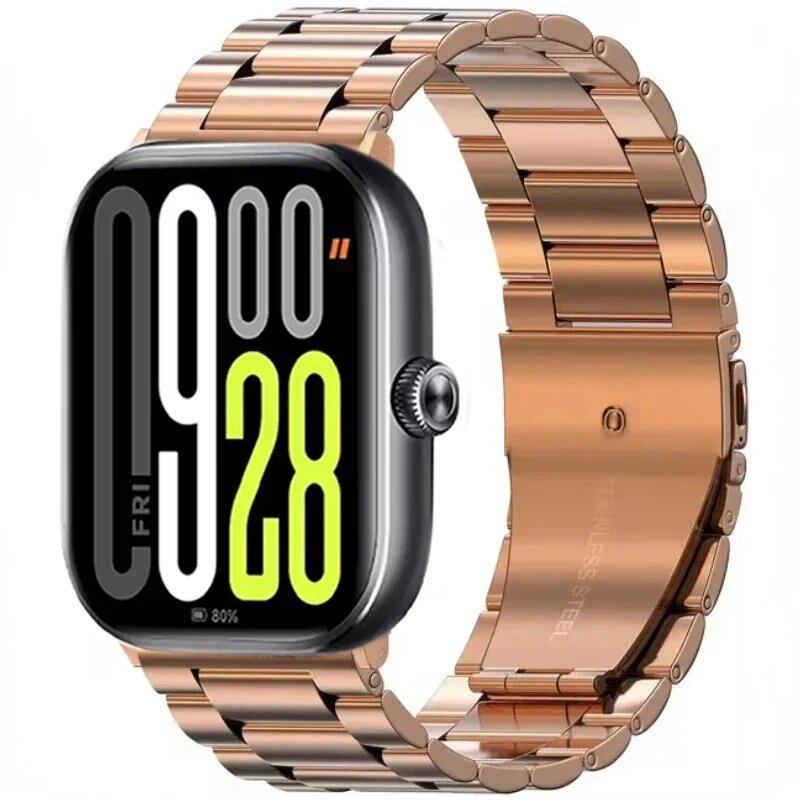 Metal Strap for Redmi Watch 5/4 - Compatible with Xiaomi Band 9 Pro / Mi Band 8 Pro, Comfortable and Breathable Replacement Wristband, Bracelet, Band Color: Black, Band Width: Parallel Import