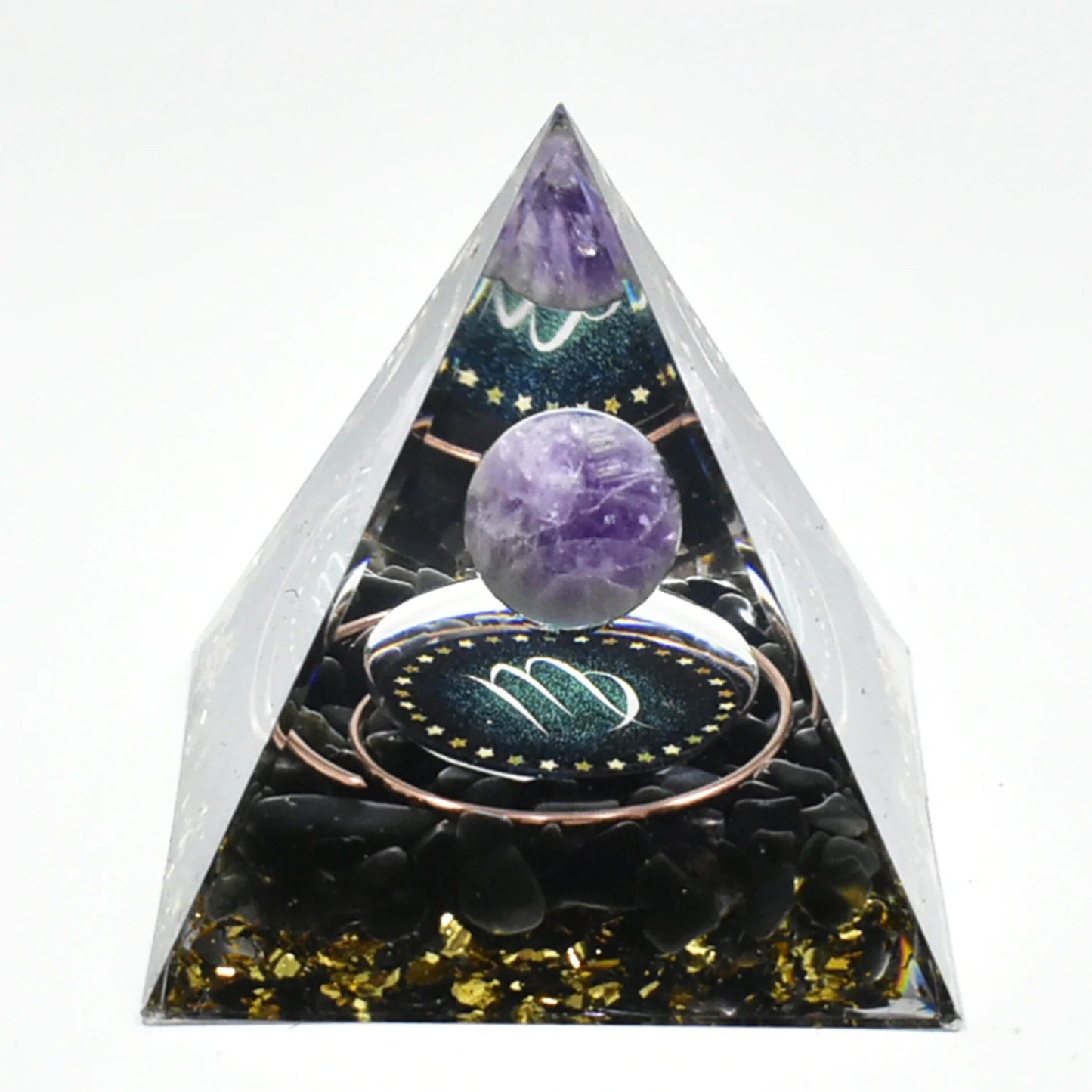 12 Zodiac Signs Orgonite Pyramid, 5cm, Horoscope Healing, Natural Quartz Crystal, Lucky Energy, Chakra, Reiki, Orgonite, Power Stone, Birthday Gift, Parallel Import