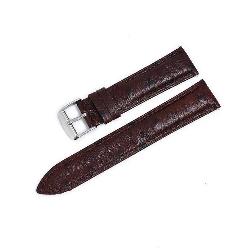 UTHAI P43 Ostrich Pattern Genuine Leather Strap, 18mm, 20mm, 22mm, Cowhide Leather, Quick Release Compatible, Smartwatch Accessory, Watch Band, Band Color: mm, Parallel Import