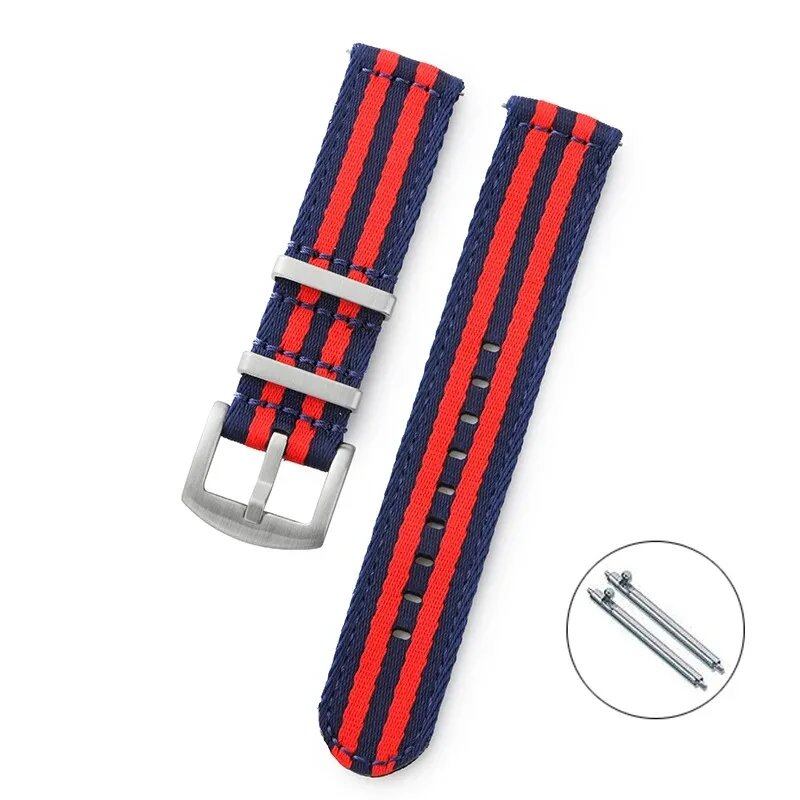 Nylon Watch Band, 20mm/22mm, Premium Smooth Soft Nylon Sport Replacement Band, Quick Release, Universal Canvas Bracelet, Watch Strap, Band Color: Amm, Parallel Import