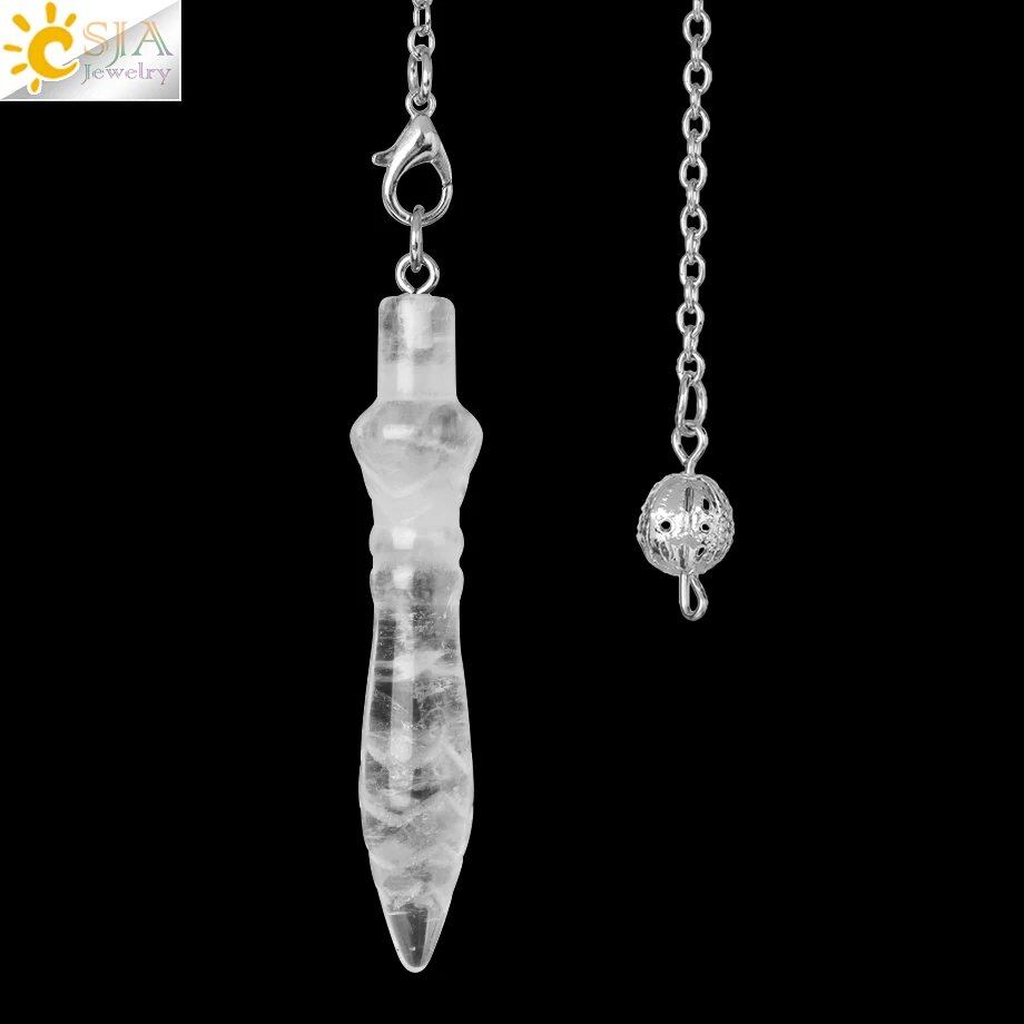 CSJA Spiritual Crystal Pendulum, Healing Pink Quartz, Dowsing Cone Pendant for Divination, Radiance Star Zia S971, Metal Color: Parallel Import
