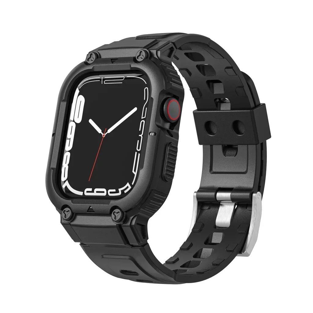 Apple Watch 45mm/49mm/44mm/41mm/40mm用 TPUバンドケース - iWatch Ultra/7/8/6/5/4対応 スポーツストラップ リストバンド アクセサリー サイズ:4 並行輸入品