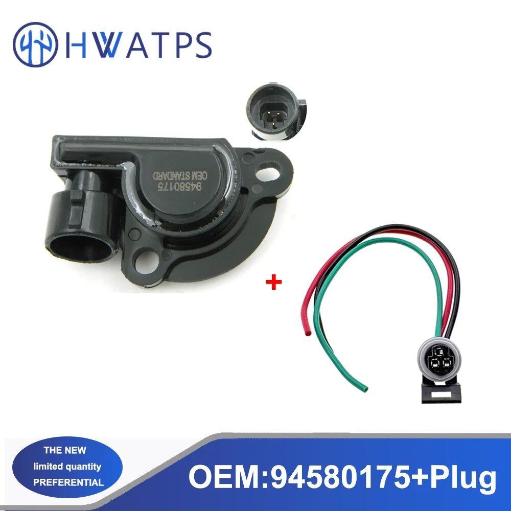 Set of 1, 5, or 10 Throttle Body Position Sensor Plugs for Chevrolet Aveo 1.6L, Daeu Lanos 1.6L, Nubira 2.0L, and Laganza 2.2L. Part Number: 94580175. Parallel Import.