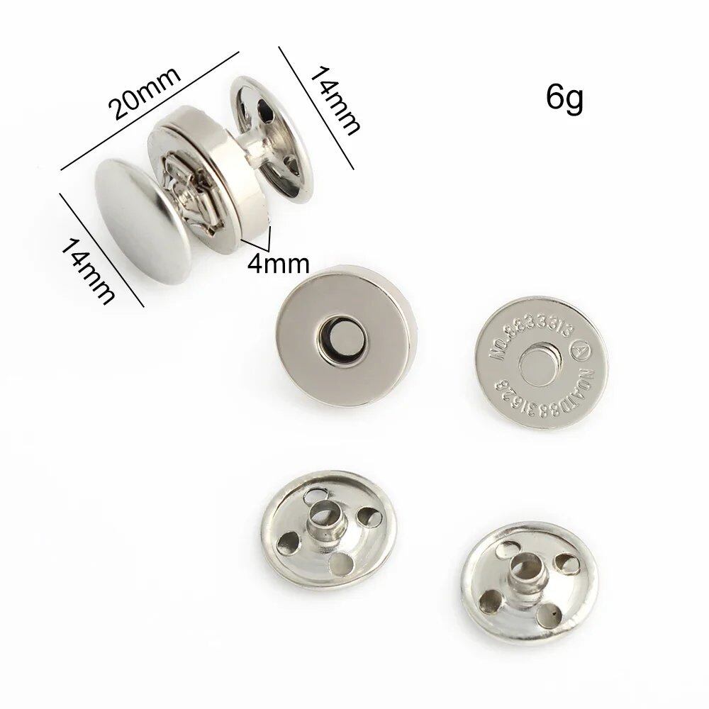 10-100-200 Pieces 14mm/18mm Double-Sided Rivets, Strong Magnetic Snap Buttons for Leather Pouches, Bags, Clothing, and Accessories. Size: Parallel Import.