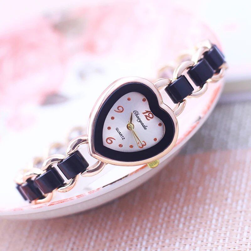 Chaoyada Popular Brand Women's Fashion Ceramic-Style Cat Chain Wristwatch, Slim and Beautiful, Holiday Gift, Parallel Import