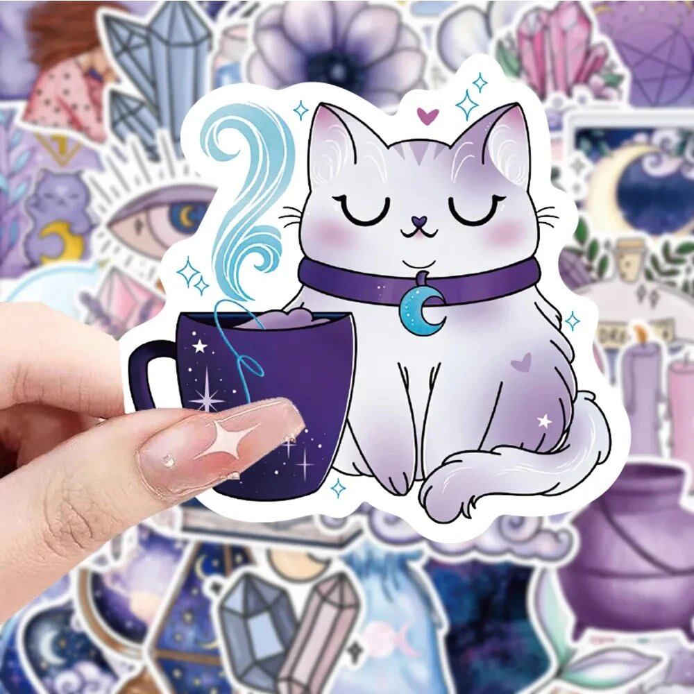 10/30/50/100 Sheets of Boho Witch Magic Moon Stickers, Gothic, Apothecary Style, Witch, Astrology, Stylish Stickers for Toys, DIY, Laptops, Scrapbooks, Cars, 0 Pieces per Pack, Parallel Import