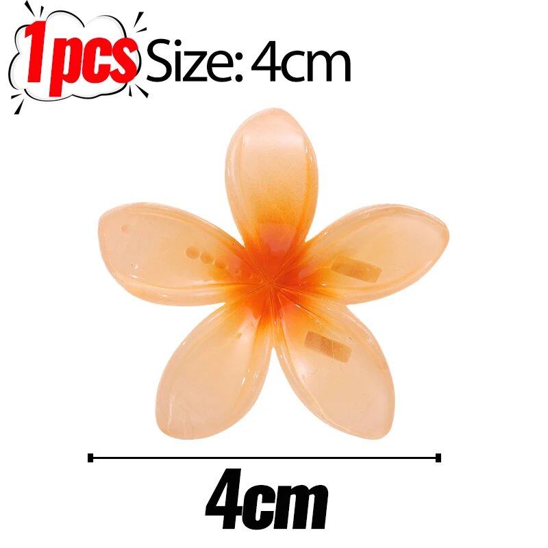 1/6 Hawaiian Gradient Flower Hair Clips for Women, Small, Stylish Head Accessories, Hairpins, Crab Barrettes, Parallel Import