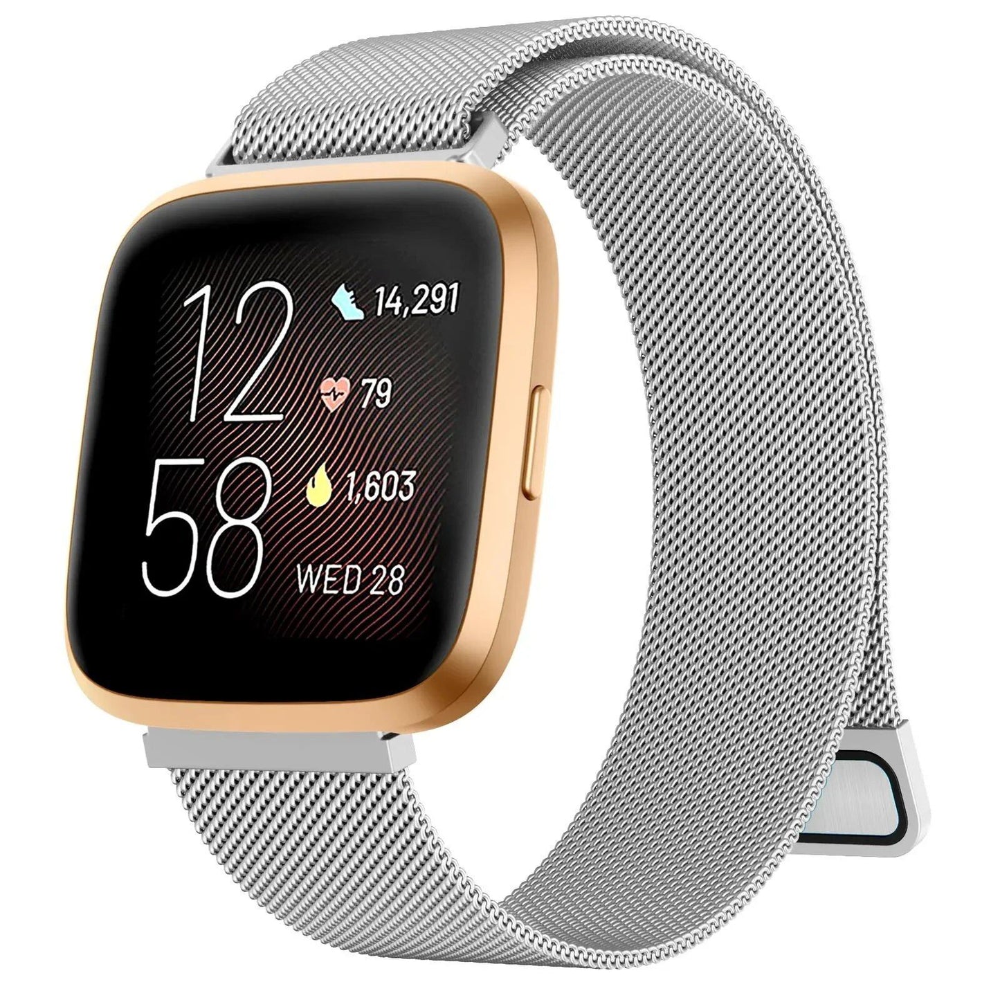 Metal Magnetic Strap Band Wristband for Fitbit Versa 1/2/3/4 and Sense 2, Band Color: Parallel Import