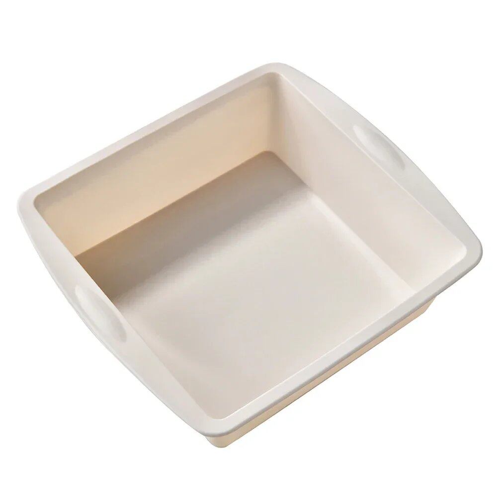 Silicone Square Cake Plate for 1/4 Cake, Non-Slip Handle, Heat-Resistant, Oven and Air Fryer Safe, Ideal for Brownie and Cake Baking (Imported)
