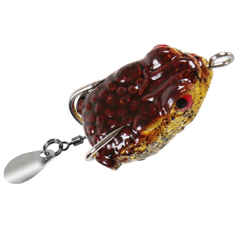 Pack of 5 Mini Frog Soft Baits, 25mm, 3g, Double Hide Hooks, Fishing Lures, Bionic Sequin Frog Baits, Artificial, Realistic Thunder Frog Lures, Size: Parallel Import