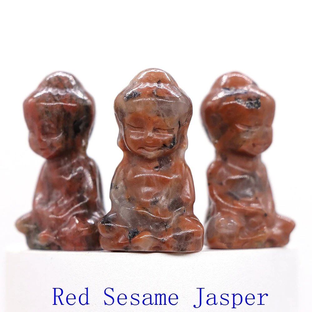 1.2-inch Mini Buddha Statue, Natural Stone Carving, Healing Crystal, Power Stone, Spiritual Craft, Good Luck, Furniture, Interior Accessories, Home Decor, Bulk Sale, Wholesale Size: 1 Piece; Parallel Import