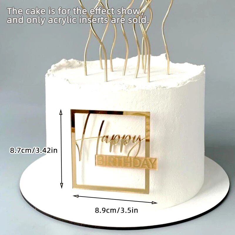 Set of 1, 3, or 5 Acrylic Birthday Queen Gold Cake Topper for Happy Birthday Party Side Cake Decorations. Size: Parallel Import.
