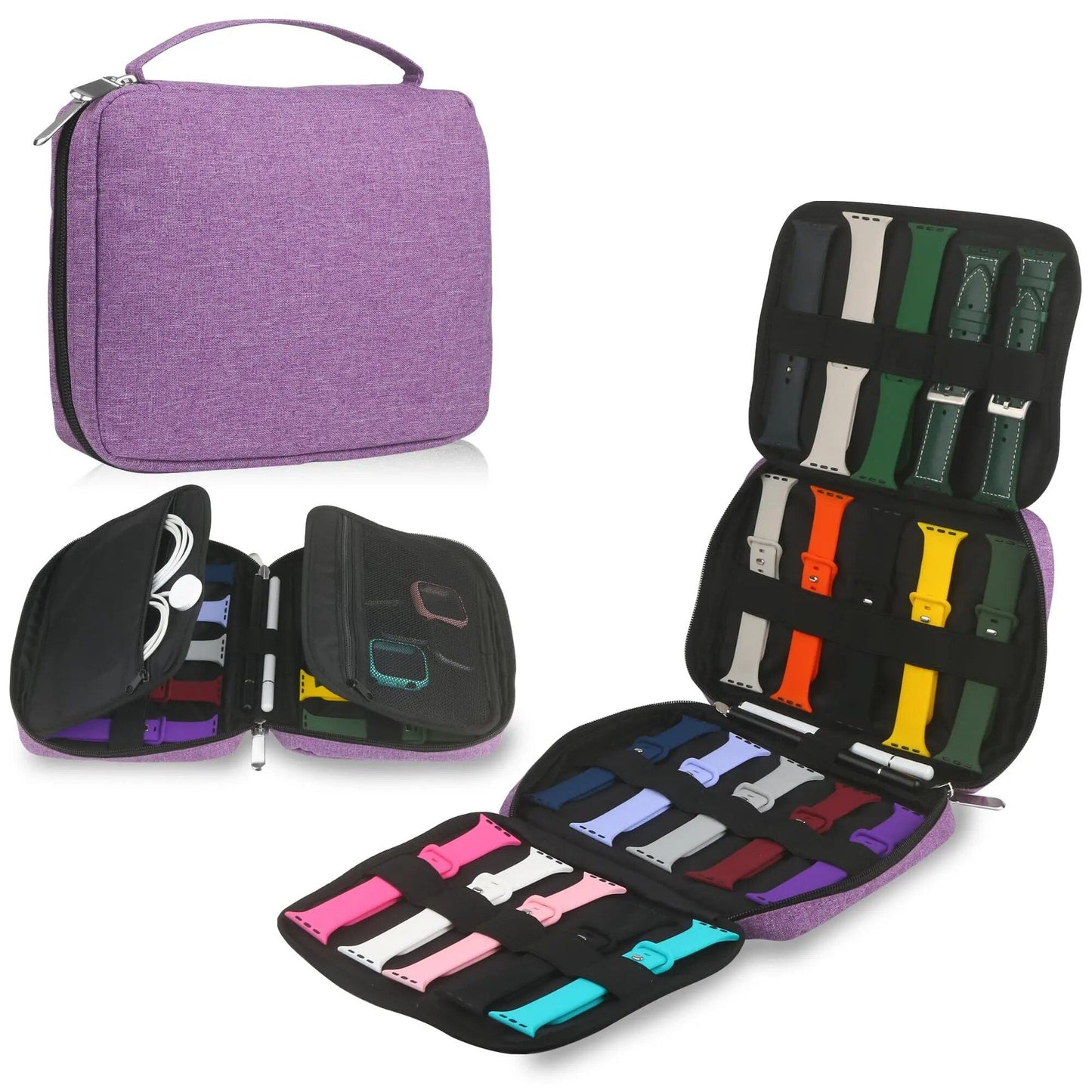 Durable Storage Case for Apple Watch Bands, Holds 20, Strap Holder, Portable Case, Color: Parallel Import