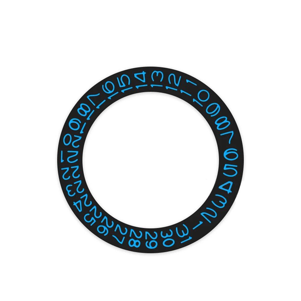 Round Calendar Disc with Date Display at 3 o'clock, Day Wheel Calendar Plate, and Date Disc for NH35 and NH36 Movements, Color: Black, Parallel Import
