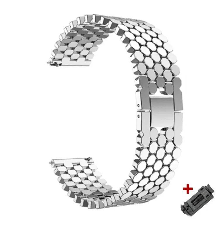 Stainless steel band for Samsung Galaxy Watch 6 (43mm, 47mm, 4, 42mm, 5, 40/44mm), 20mm, 22mm strap; Huawei Watch 4 Pro GT3 (46mm, 43mm) bracelet. Band color: mm; Ships from: Parallel import.