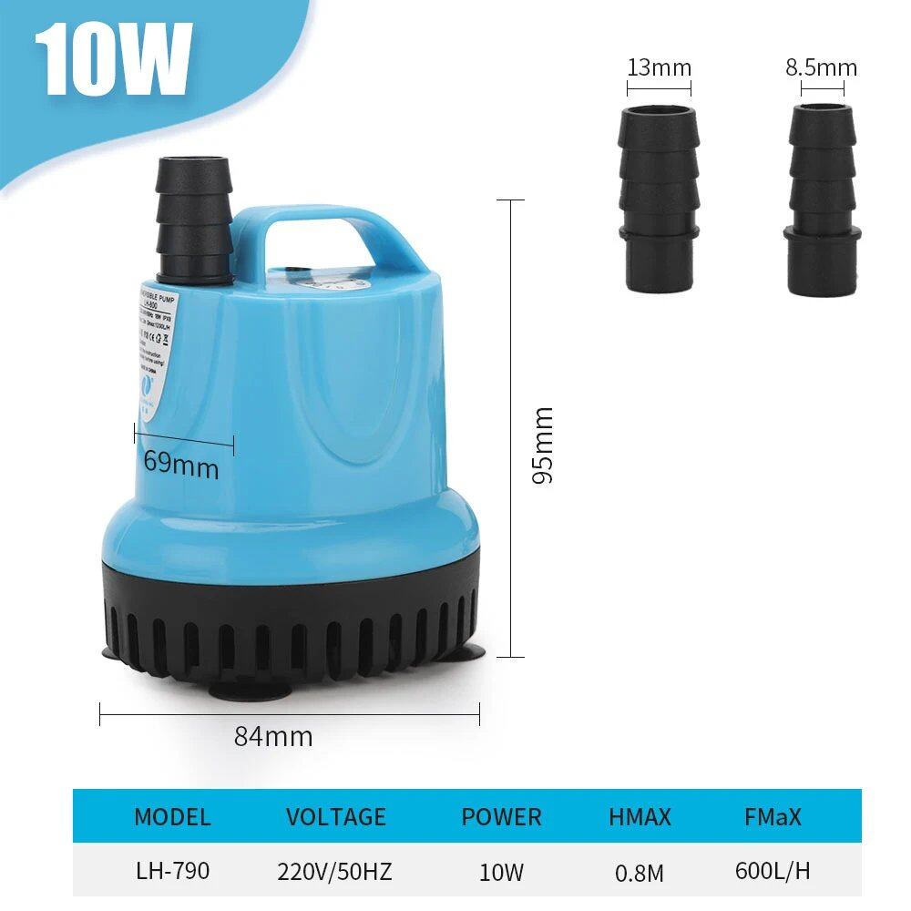 10/18/25/45/60/85/105W Submersible Pump for Aquariums, Circulation Pump, Filter, Bottom Suction Type, W-220V 50Hz, Parallel Import