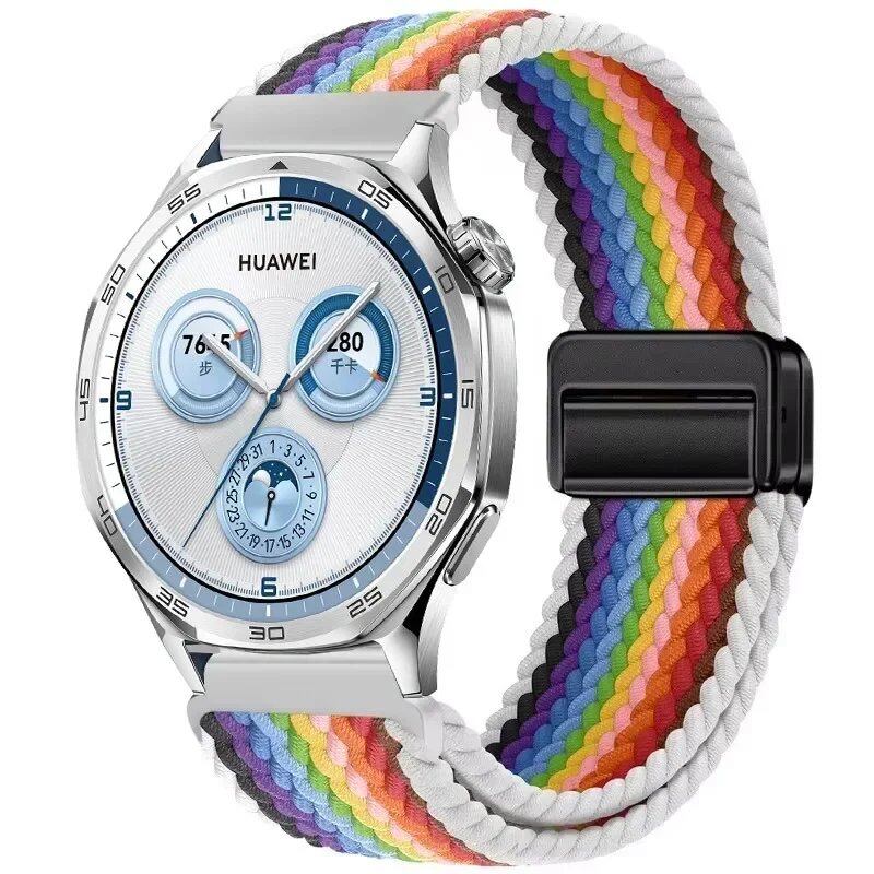 22mm Nylon Loop Strap for Huawei Watch GT5 Pro / GT4 / GT3 / GT2e (46mm) - Compatible with Huawei Watch 4 / 3 Pro Wristband Accessory, Band Color: ; Band Width: 22mm, Parallel Import