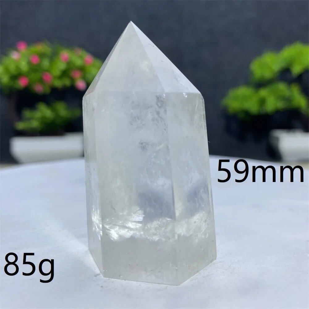 白水晶タワーワンド 六角オベリスク 研磨工芸品 天然原石 ミネラル標本 スピリチュアル瞑想ヒーリング 並行輸入品