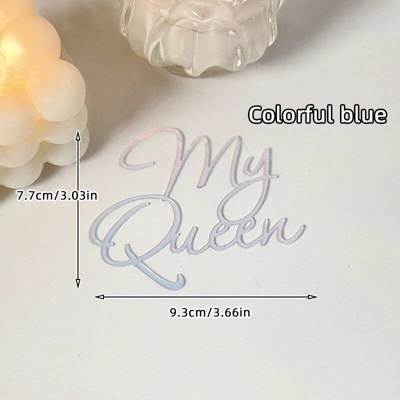 Set of 1, 3, or 5 Acrylic Birthday Queen Gold Cake Topper for Happy Birthday Party Side Cake Decorations. Size: Parallel Import.
