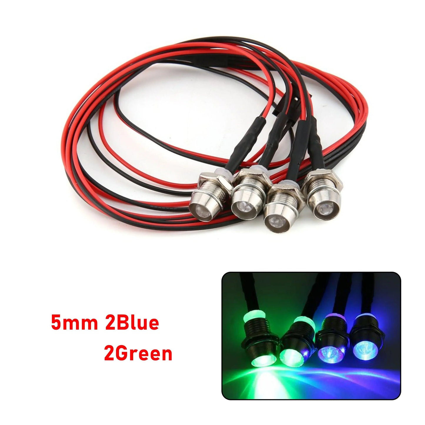 1/10, 1/8, 1/12 Scale RC LED Light Kit with Headlights and Taillights - Compatible with Traxxas, HSP, HPI, MN99, MN90, and WLtoys RC Cars, Trucks, Crawlers, and Drift Cars. Color: Parallel Import