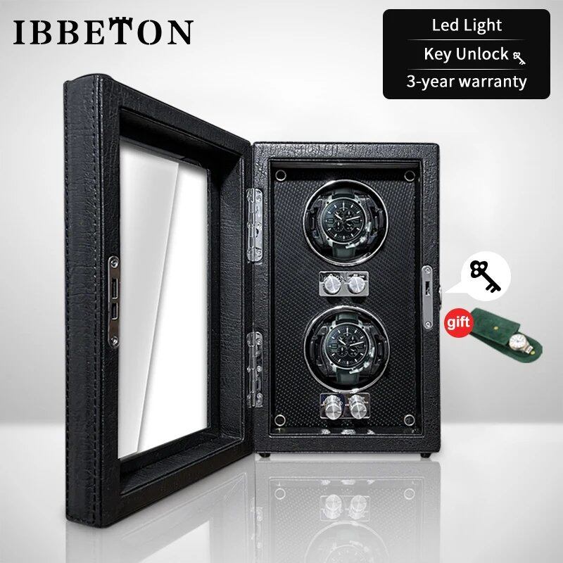 IBBETON Luxury Wooden Watch Winder, High-End 2, 4, or 6 Slot Automatic Watch Box with Mabuchi Silent Motor, Watch Storage Cabinet, Parallel Import