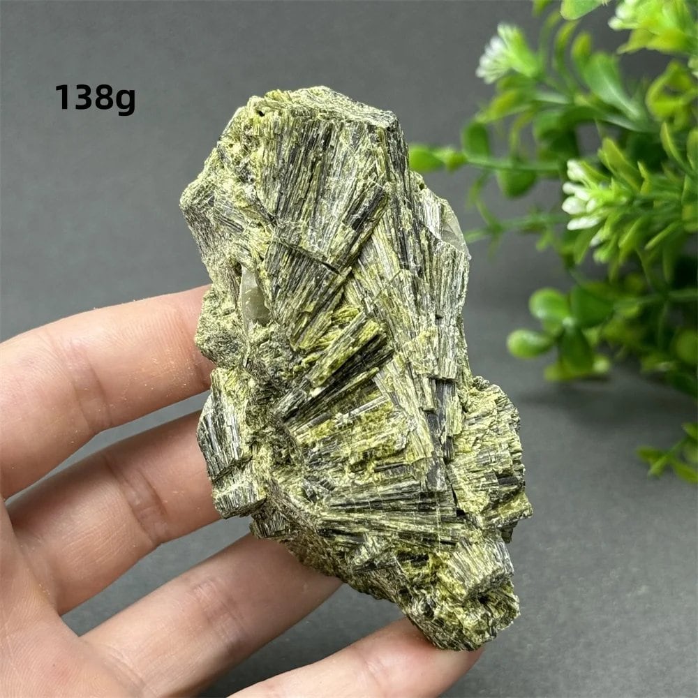 Natural Green Tourmaline Rough Stone Specimen Collection for Aura Healing, Meditation, and Energy Chakra Use. Gemstone Home Furnishing Gift. Parallel Import.