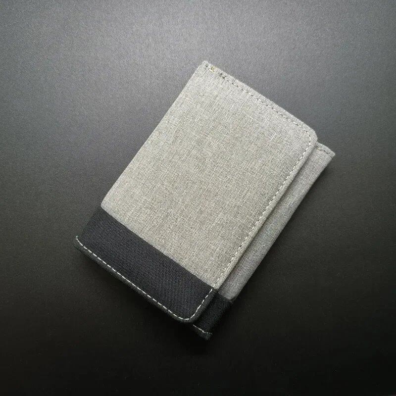 メンズファッション ショートキャンバス財布 コントラストカラー 小型三つ折り カードコイン小銭入れ 色: 並行輸入品
