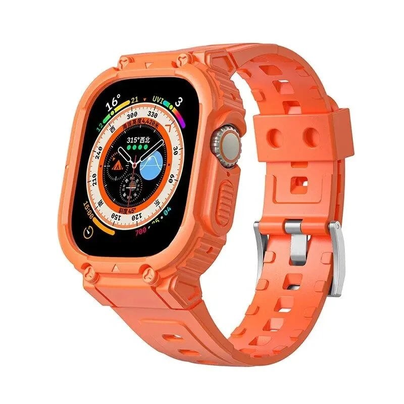 Apple Watch 45mm/49mm/44mm/41mm/40mm用 TPUバンドケース - iWatch Ultra/7/8/6/5/4対応 スポーツストラップ リストバンド アクセサリー サイズ:4 並行輸入品