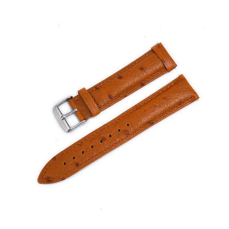 UTHAI P43 Ostrich Pattern Genuine Leather Strap, 18mm, 20mm, 22mm, Cowhide Leather, Quick Release Compatible, Smartwatch Accessory, Watch Band, Band Color: mm, Parallel Import