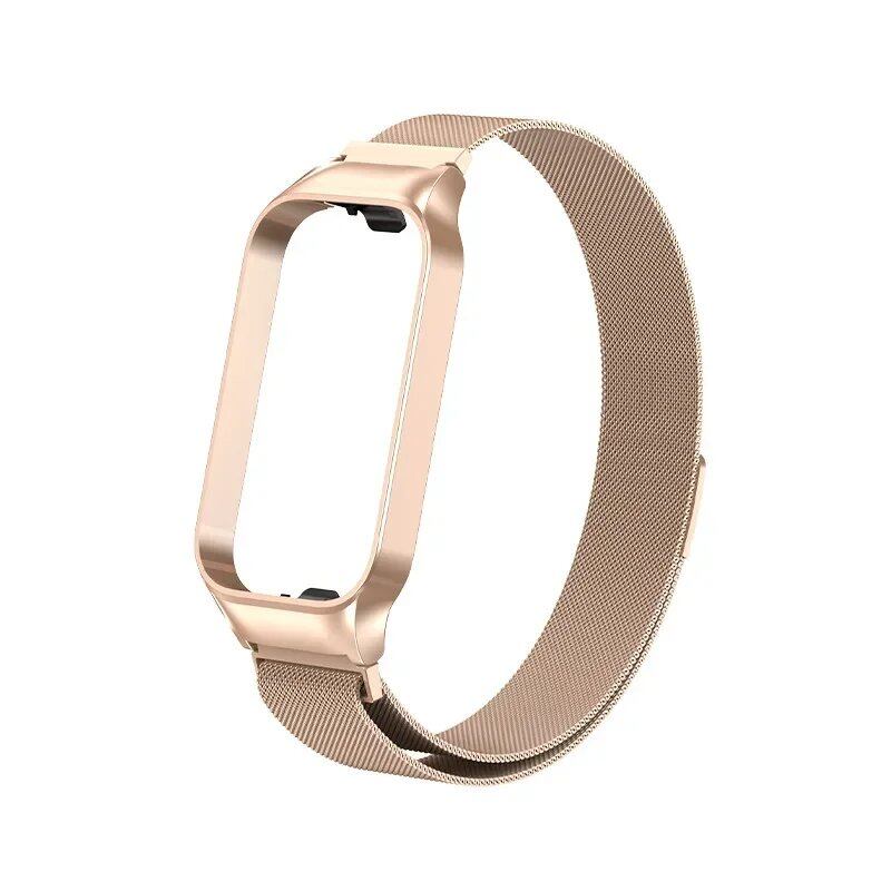 Stainless Steel Metal Strap for Xiaomi Mi Band 8 Active - Metal Wristband Compatible with Smart Band 8 Active, Band Color: Parallel Import