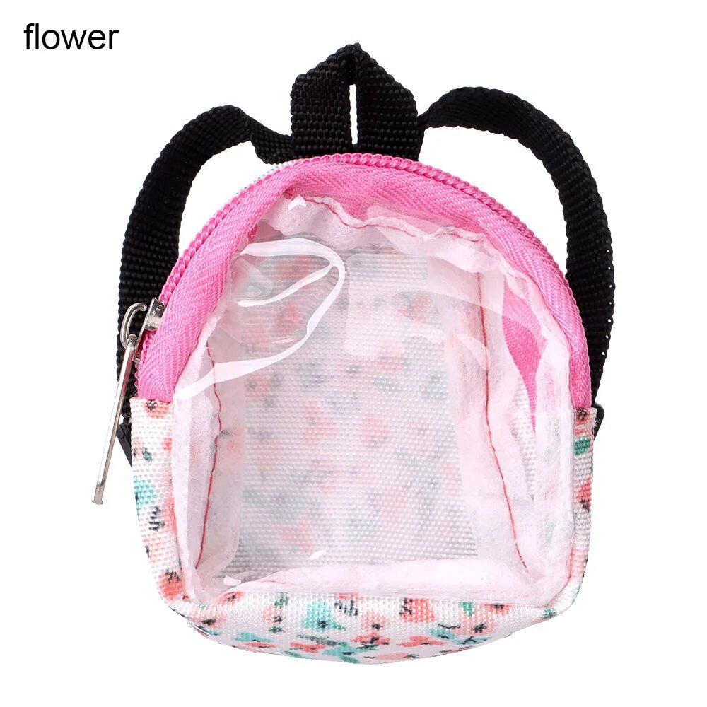 1/6 Scale Miniature Bag Toy for BJD Dolls, Cute Floral School Bag, Dollhouse Decor, Backpack, Doll Clothes Accessory, Parallel Import