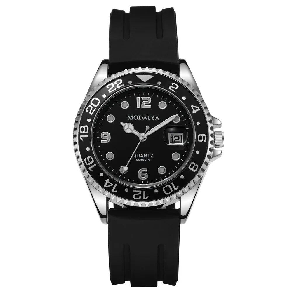 Men's Sports Watch, Fashionable, Simple Design, Luminous Quartz Watch, Casual, Silicone Strap, Gift, Wristwatch, Color, Parallel Import