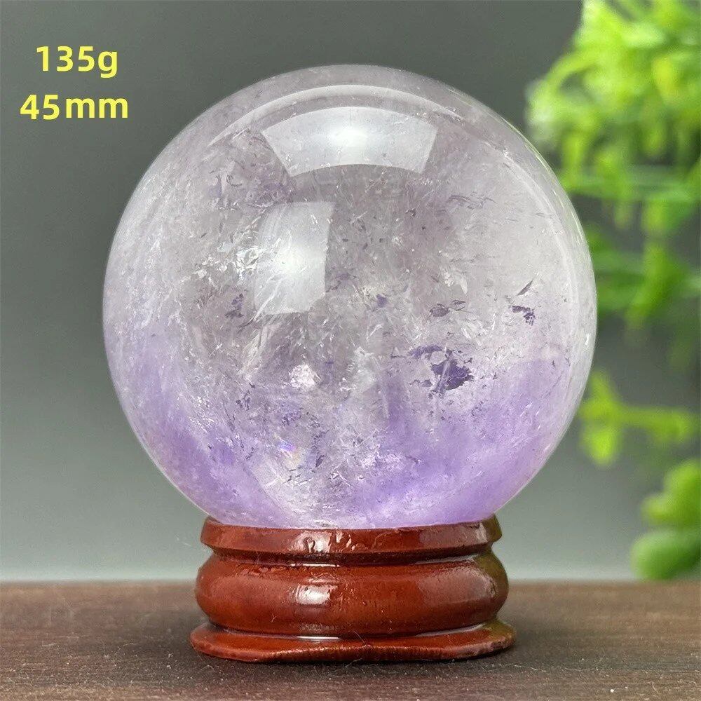 天然アメジスト ボール 水晶玉 ホームオフィスデコレーション エネルギー ウィッカ レイキ スピリチュアル 瞑想 魔術 占い カラー: 並行輸入品