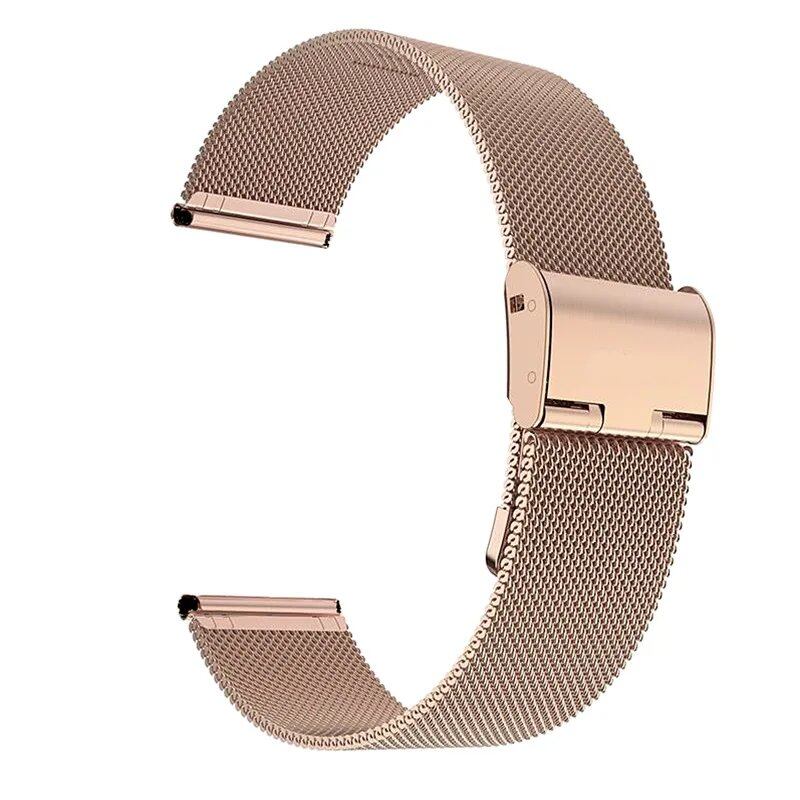 Universal Milanese Watch Band, 18mm, 20mm, 22mm, Silver, Gold, Metal, Stainless Steel Strap, Replacement Bracelet for Smartwatches, Band Color: mm, Parallel Import