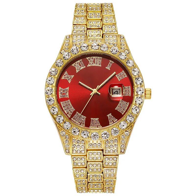 Men's Full Steel Gold Quartz Wristwatch, Luxury Watch, Sophisticated Watch, Fashion Casual Wristwatch, No Logo, Color: Parallel Import