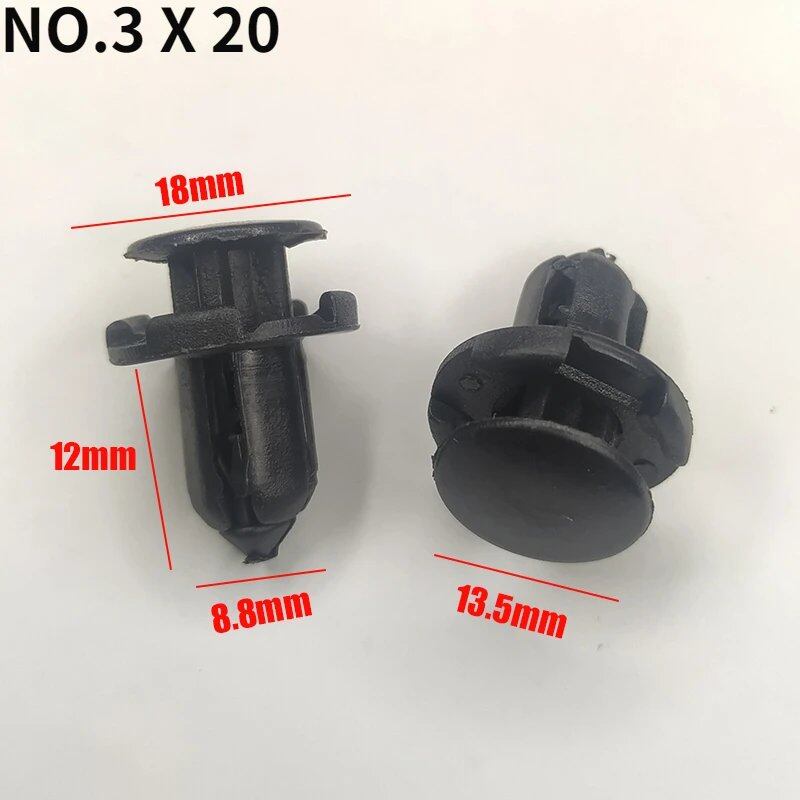 10/20/50 Pieces Bumper Clips Rivets Fender Liner Fasteners Retainers Compatible with Mitsubishi, Nissan, and Honda, 8mm, 9mm, and 10mm Holes, 0 Pieces per Pack, Parallel Import