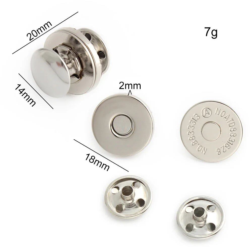 10-100-200 Pieces 14mm/18mm Double-Sided Rivets, Strong Magnetic Snap Buttons for Leather Pouches, Bags, Clothing, and Accessories. Size: Parallel Import.