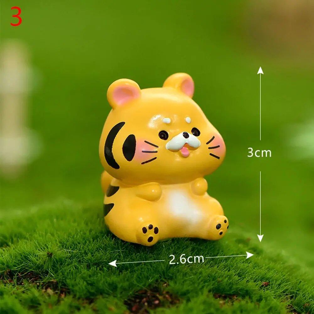 New Cute Micro Landscape Zodiac Tiger Miniature Figurine Garden Ornament Desktop DIY New Year Home Decor (Parallel Import)