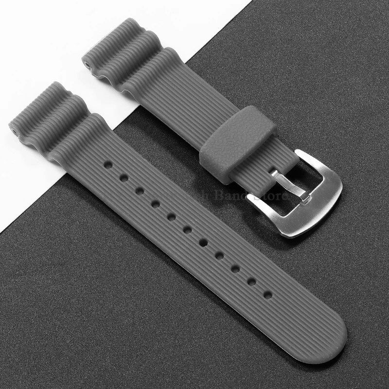 22mm Watch Strap for Seiko 007, Omega Dive Watch, Tudor Sport, Men's Waterproof Rubber Bracelet, Band Color: 22mm; Band Width: 22mm, Parallel Import