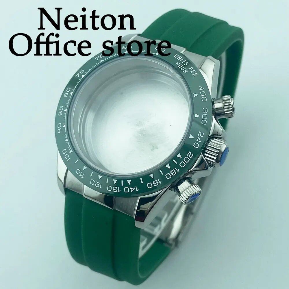 NEITON VK63 Watch Case, Stainless Steel with Sapphire Crystal, Waterproof, Compatible with Seiko Movement VK63A, Parallel Import